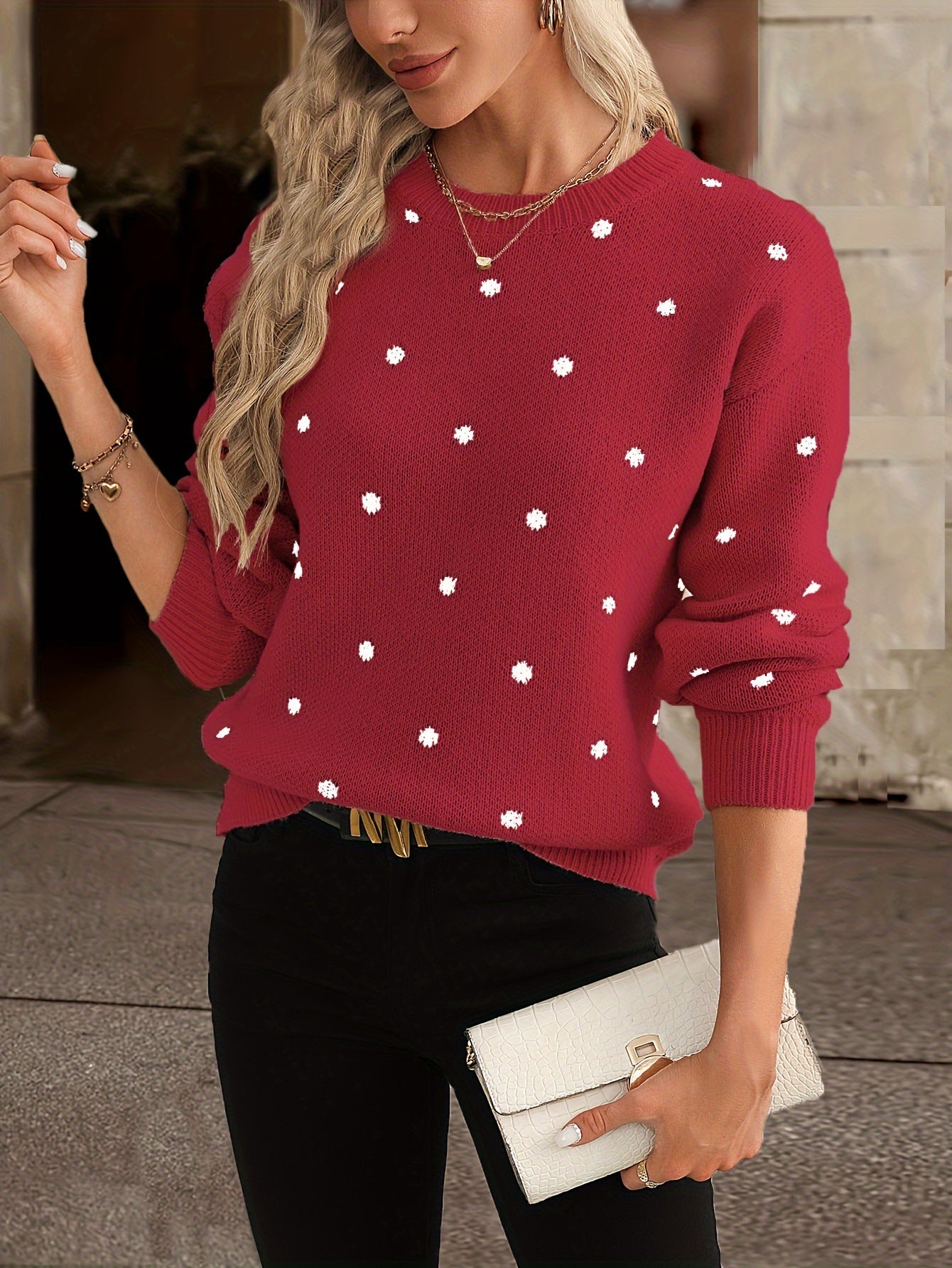 Penny Polka Dot Knit Sweater