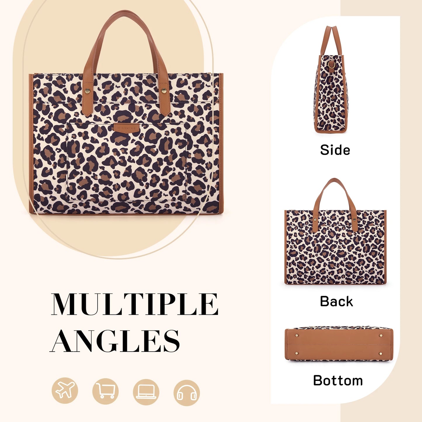 Mina Leopard Print Tote Bag