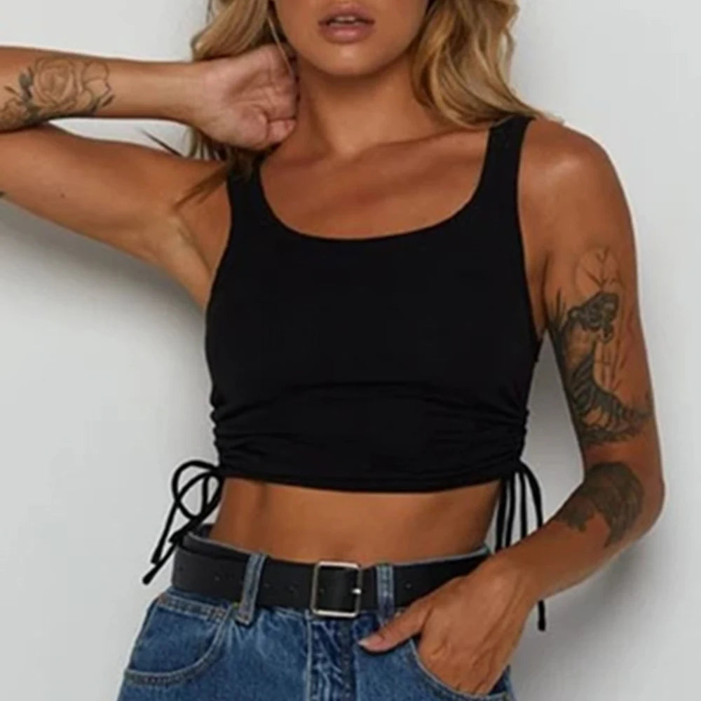 Ruby Ribbed Knitted Elastic Crop Top