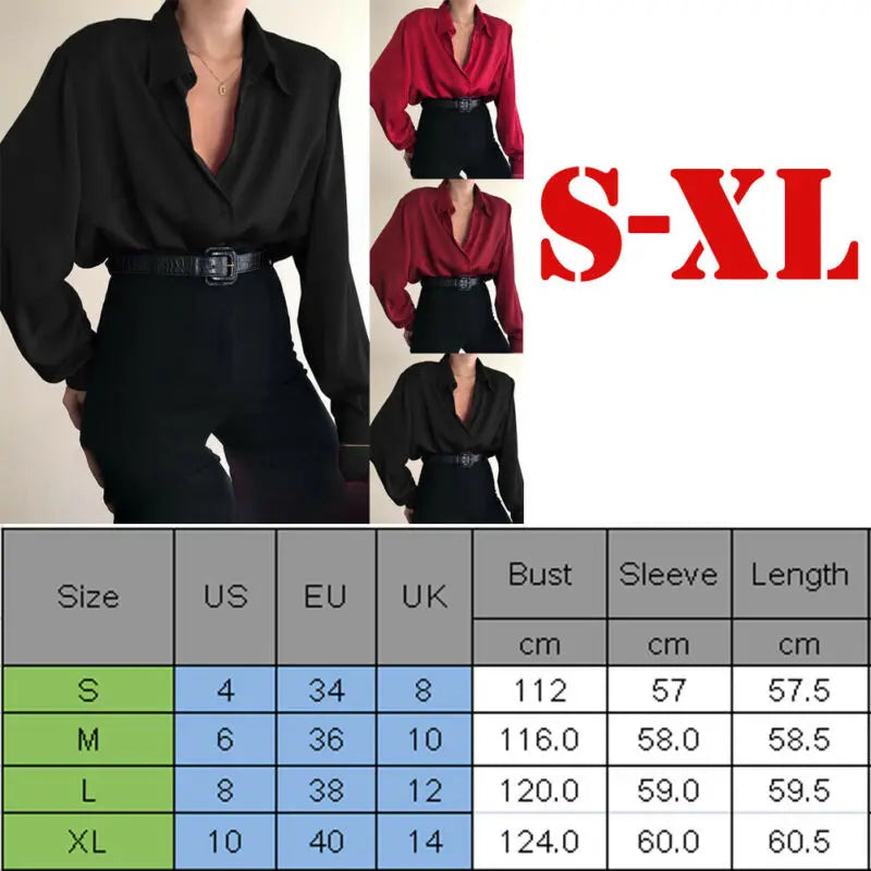 Bella Button Blouses Turn Down Collar Shirt