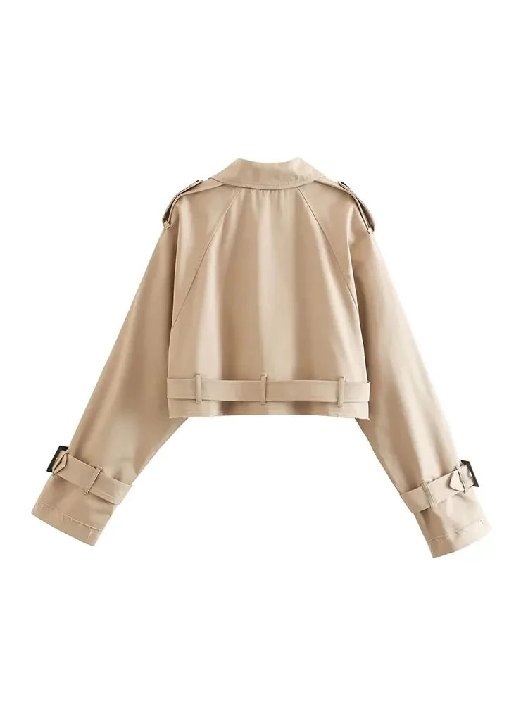 Bella Belt Cropped Jacket Coat