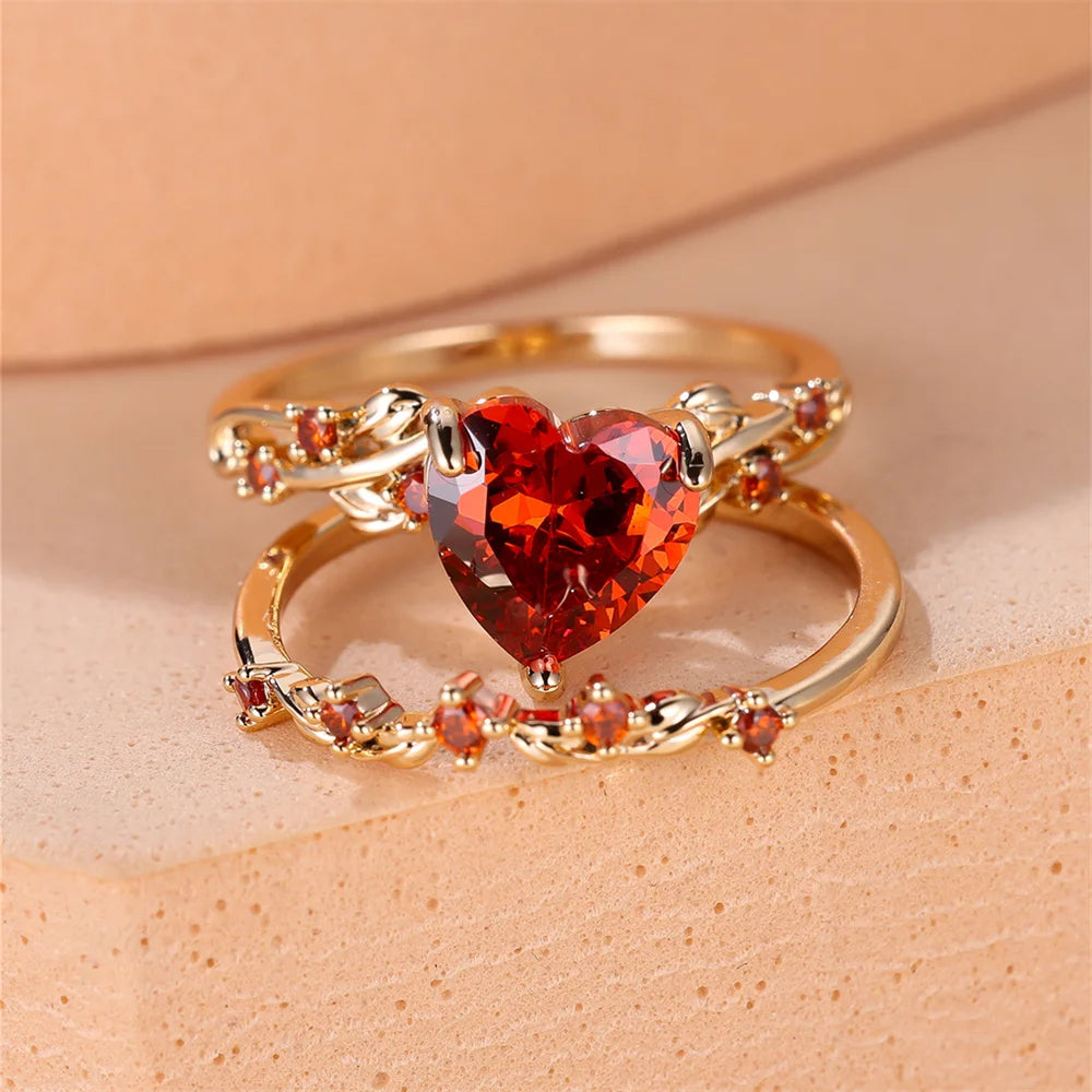 Riley Heart shaped double Ring