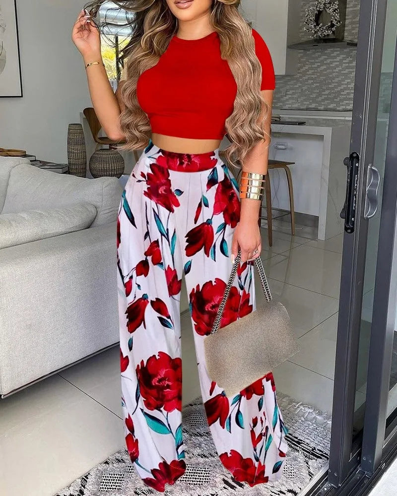 Sadie two-piece crop & Bottoms Set