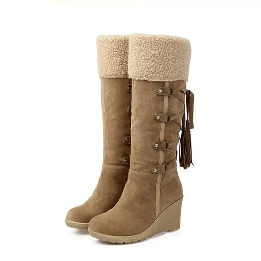 Wendy Wedge Heel Knee High Boots