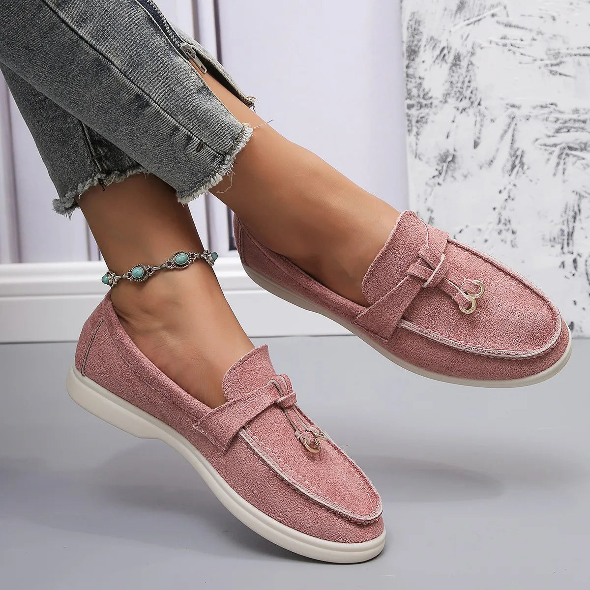 Raye Leather affect Slip on Loafers