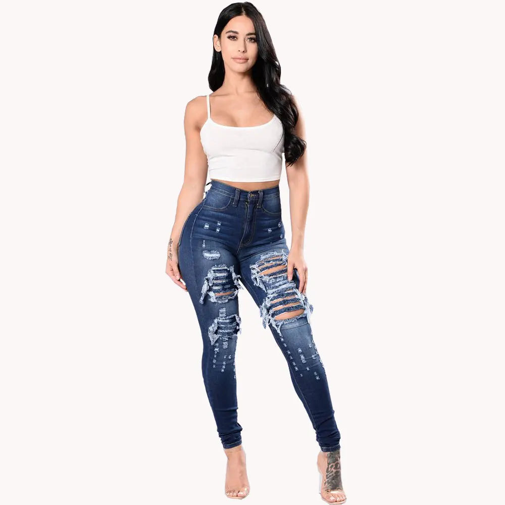 Hayley High Waist Skinny stretch Ripped Jeans