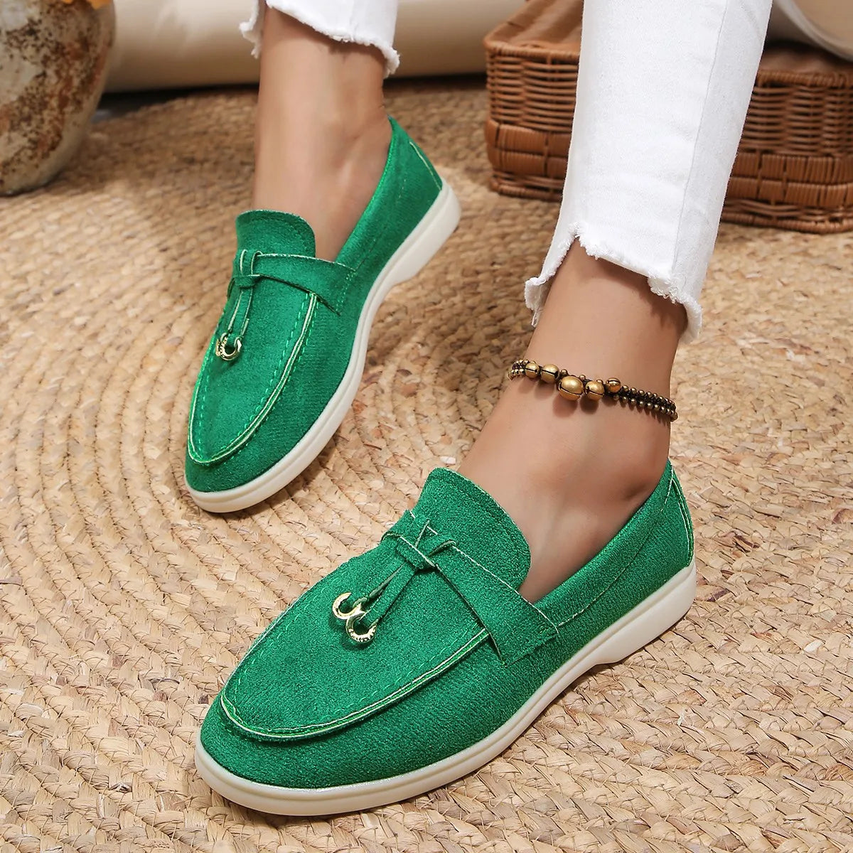 Raye Leather affect Slip on Loafers