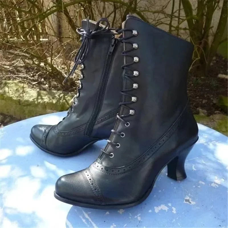 Lacey Lace Up High Heel Boots