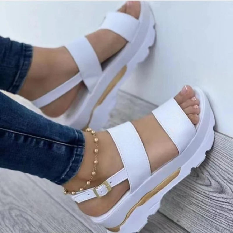 Ella Platform Sandals Buckle Strap