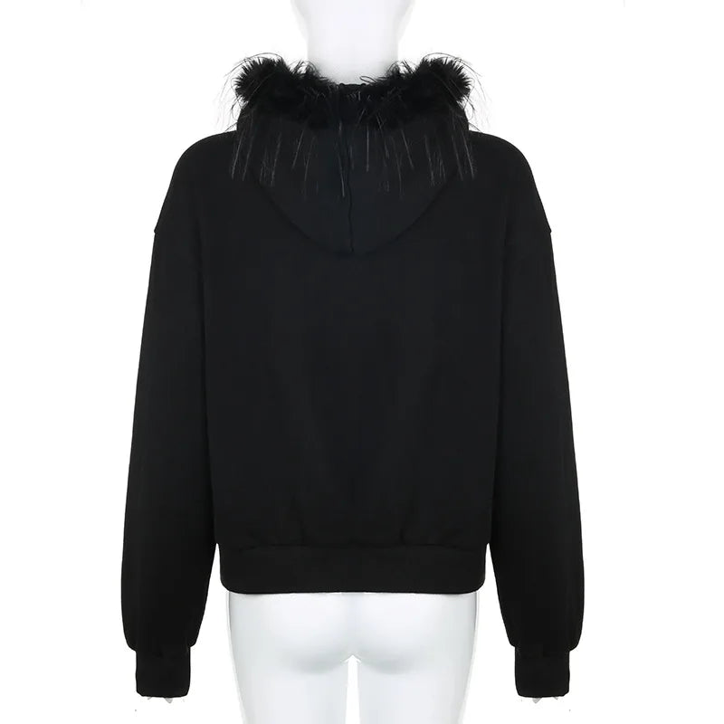 Zara Zip Up Collar Hoodie