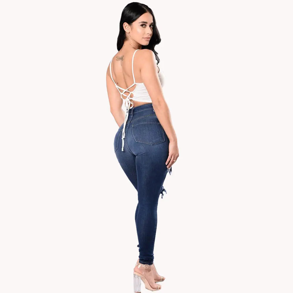 Hayley High Waist Skinny stretch Ripped Jeans