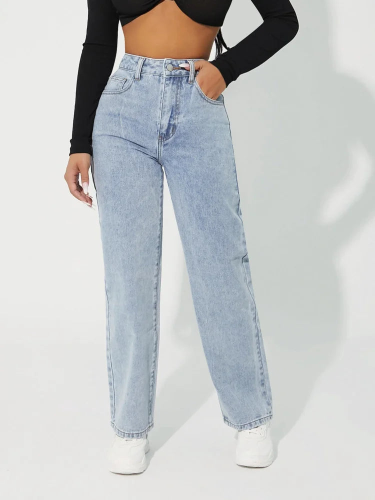 Jennie  High Waist Straight Leg Jeans