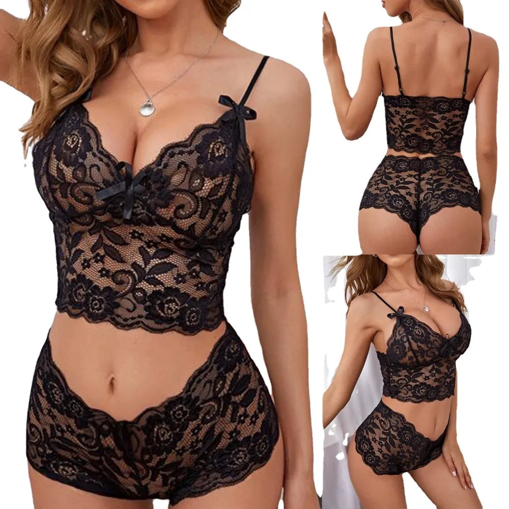 Amy Lingerie Lace Hollow Bra set