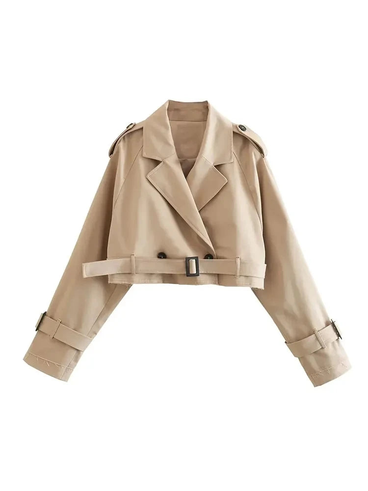 Bella Belt Cropped Jacket Coat