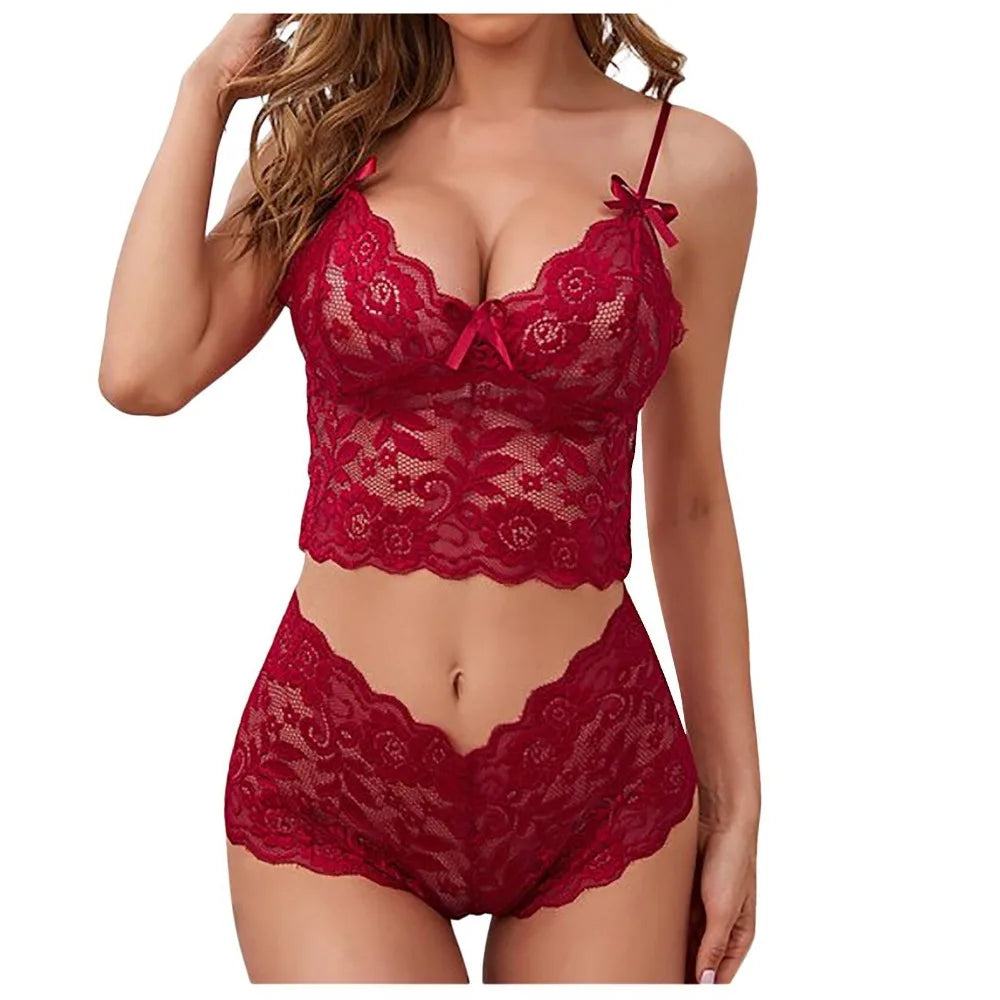 Amy Lingerie Lace Hollow Bra set