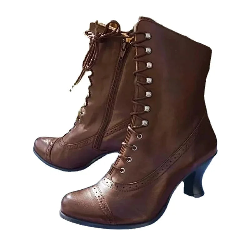 Lacey Lace Up High Heel Boots