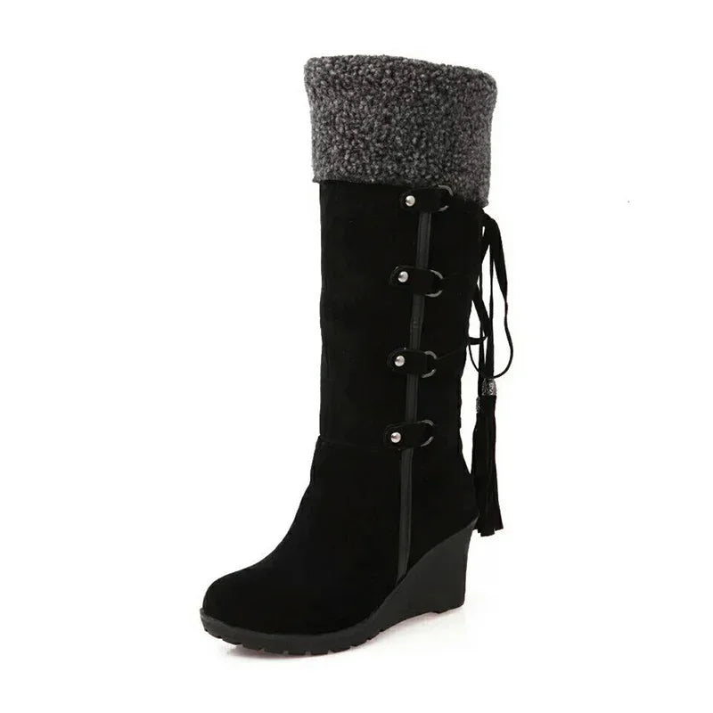 Wendy Wedge Heel Knee High Boots