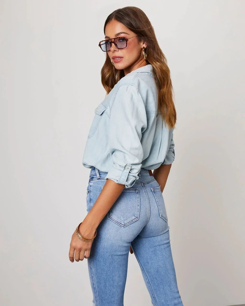 Orla Denim Shirts Blouse