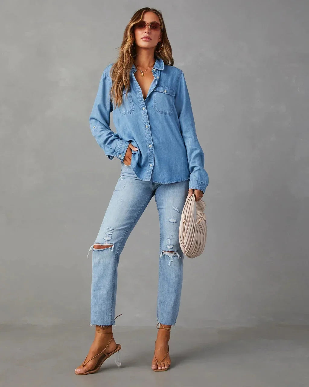 Orla Denim Shirts Blouse