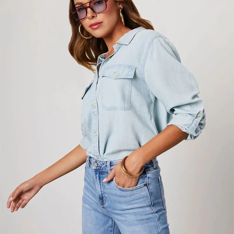 Orla Denim Shirts Blouse