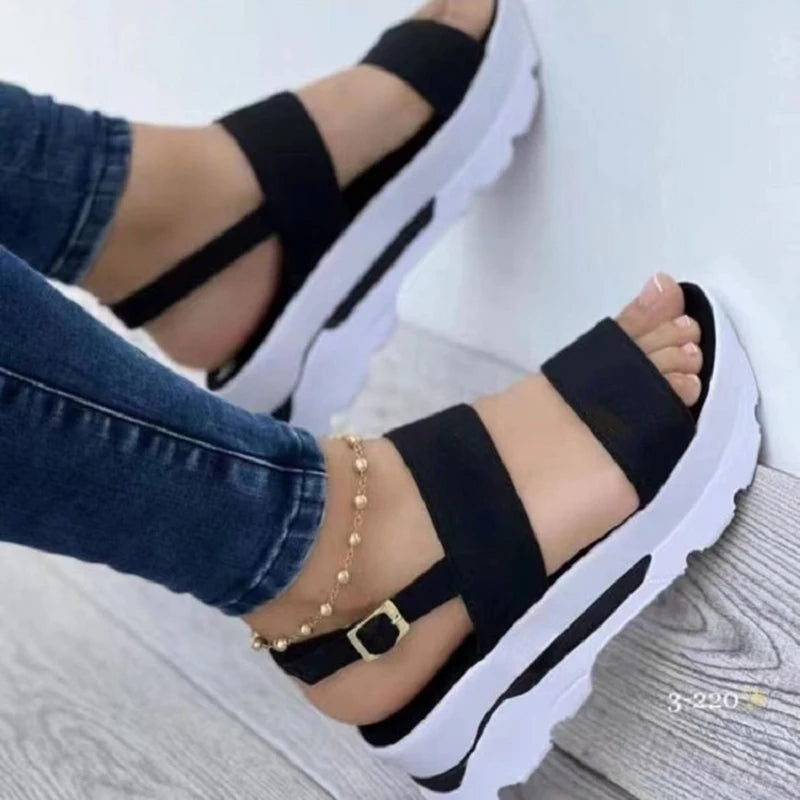 Ella Platform Sandals Buckle Strap