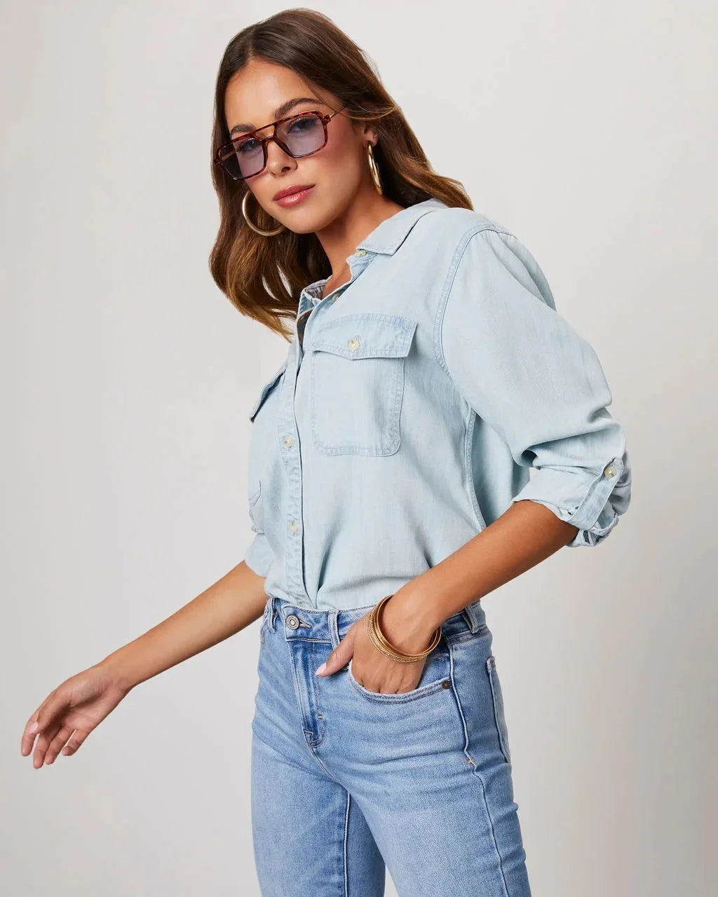 Orla Denim Shirts Blouse