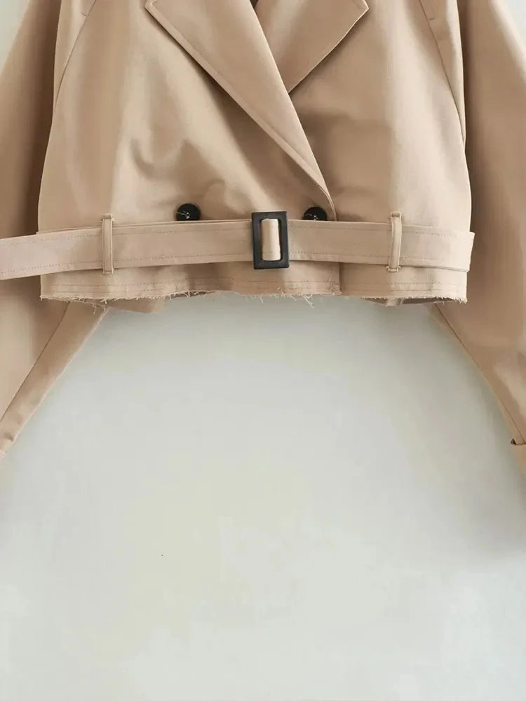 Bella Belt Cropped Jacket Coat