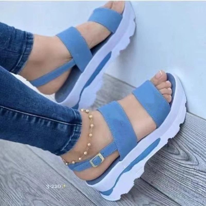 Ella Platform Sandals Buckle Strap