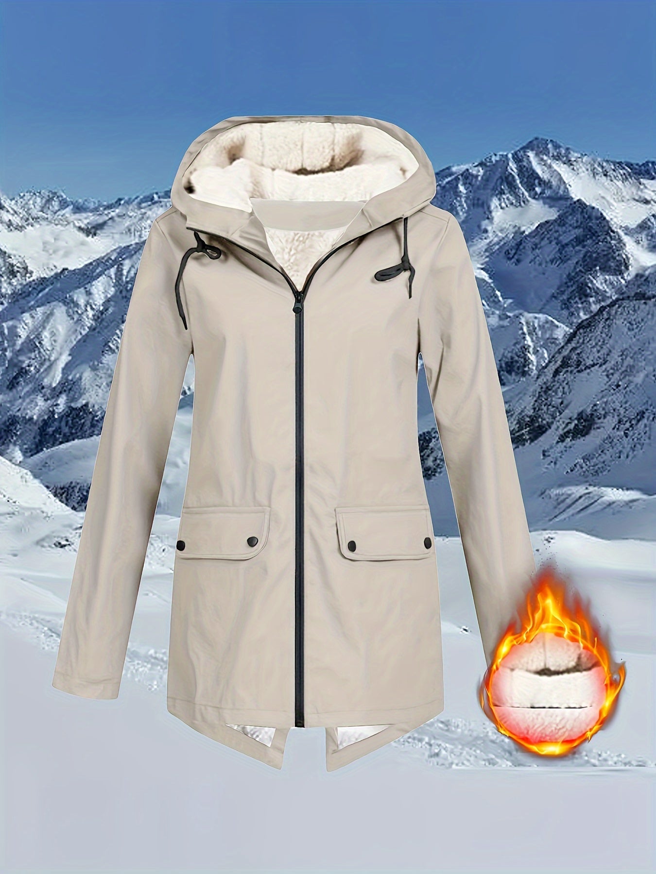 Silvia Warm Windbreaker Hooded Jacket